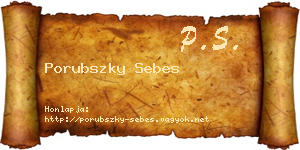 Porubszky Sebes névjegykártya
